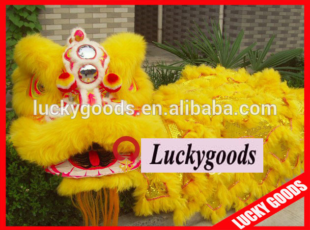 黄色の豪華なファッションライオンためのダンスの衣装中国伝統正月-マスコット問屋・仕入れ・卸・卸売り