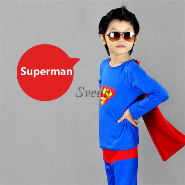 ホット販売映画衣装スーパーマンのコスプレ衣装子供のスーパーヒーローコスプレ衣装セットの3ピース-テレビ、映画コスチューム問屋・仕入れ・卸・卸売り