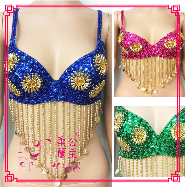 新しいベリーダンスのブラジャーの花を、 ベリーダンスのパフォーマンス衣類卸売-作業着問屋・仕入れ・卸・卸売り