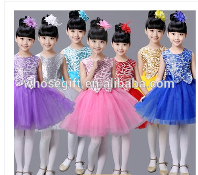 子供のコーラス女の子プリンセスコスチュームドレスモダンダンス着用スパンコール子供生徒-作業着問屋・仕入れ・卸・卸売り