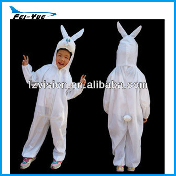 Hotsaleエコ- にやさしい豪華な材料白ウサギの動物の子供のための衣装-その他コスチューム問屋・仕入れ・卸・卸売り