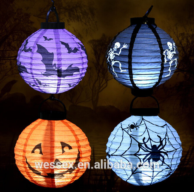 熱い販売ハロウィン発光led紙提灯ポータブルランタン-その他コスチューム問屋・仕入れ・卸・卸売り