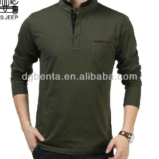 男性の長い袖のポロ2015シャツ綿100％刺繍ロゴ高品質の男性のポロシャツ-紳士用シャツ問屋・仕入れ・卸・卸売り
