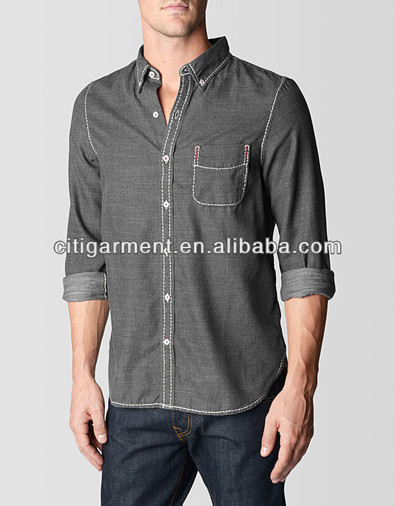 シングルポケットポプリン男vv0045メンズシャツ-プラスサイズシャツ、ブラウス問屋・仕入れ・卸・卸売り
