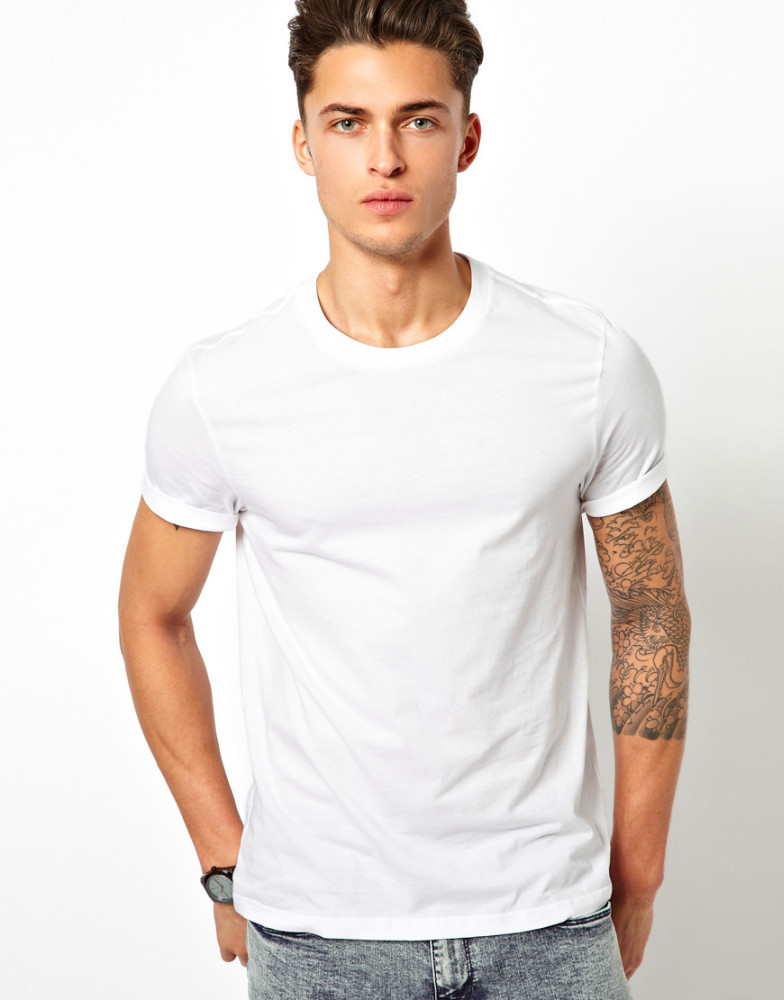 男性の100パーセント真っ白なオーガニックコットンt- シャツ-Tシャツ問屋・仕入れ・卸・卸売り