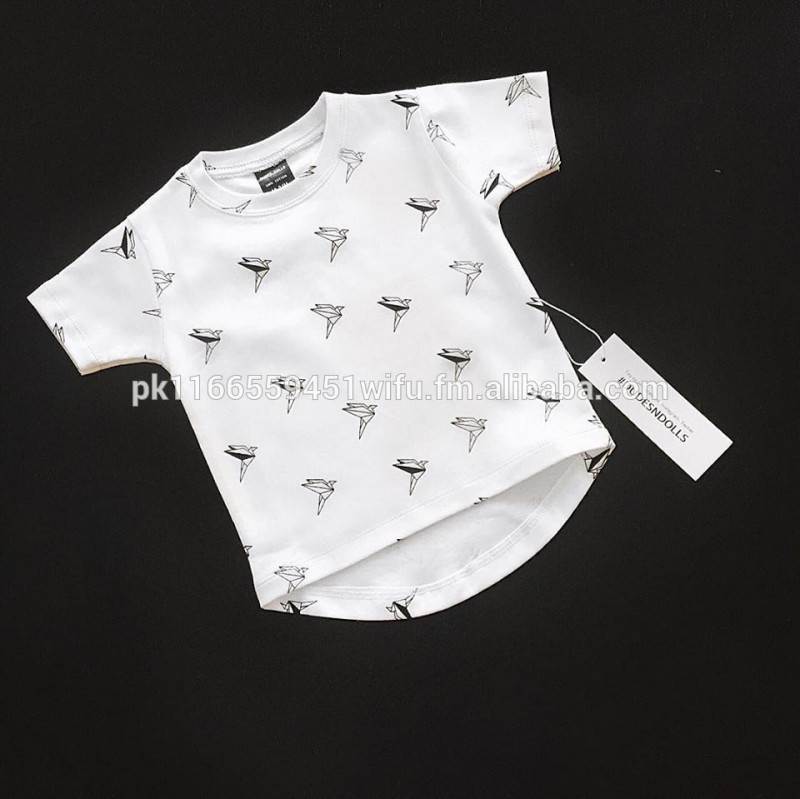 100%有機ディップ裾子供tシャツ、有機gots証明書子供tシャツの-キッズ服　Tシャツ問屋・仕入れ・卸・卸売り