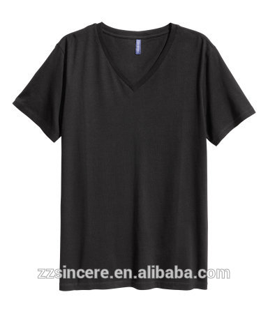 シンプルなvネック100%オーガニックコットンtシャツ-Tシャツ問屋・仕入れ・卸・卸売り
