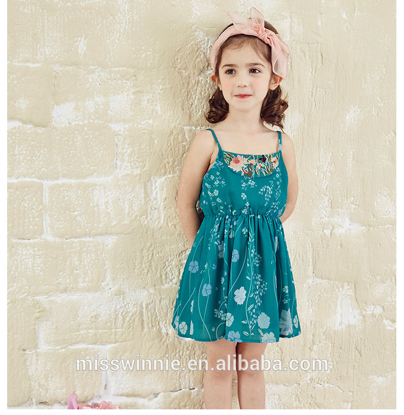 2016エレガントなヴィンテージ子供服女の子ドレス新しいスタイルグリーン名の女の子ドレス-ジュニア服（女）ドレス問屋・仕入れ・卸・卸売り
