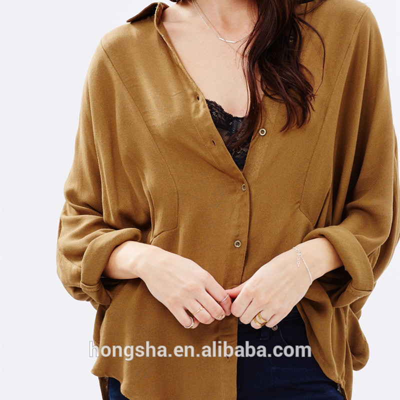 alibabaに。 comoemボタンダウンの女性のシャツロングスリーブボタンのシャツはhsb6476-オーガニックコットンTシャツ問屋・仕入れ・卸・卸売り