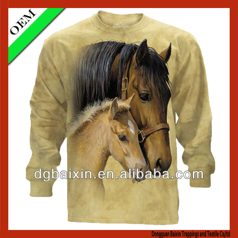 メンズ長袖t- シャツと印刷馬、 中国のサプライヤーから-Tシャツ問屋・仕入れ・卸・卸売り
