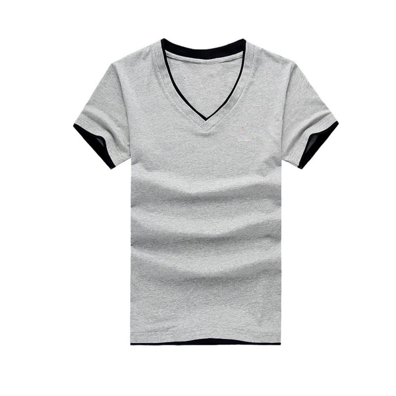 2015カジュアルシンプルなv- ネックtシャツ、 カスタムフィット、 男性のためのtシャツ-プラスサイズTシャツ問屋・仕入れ・卸・卸売り