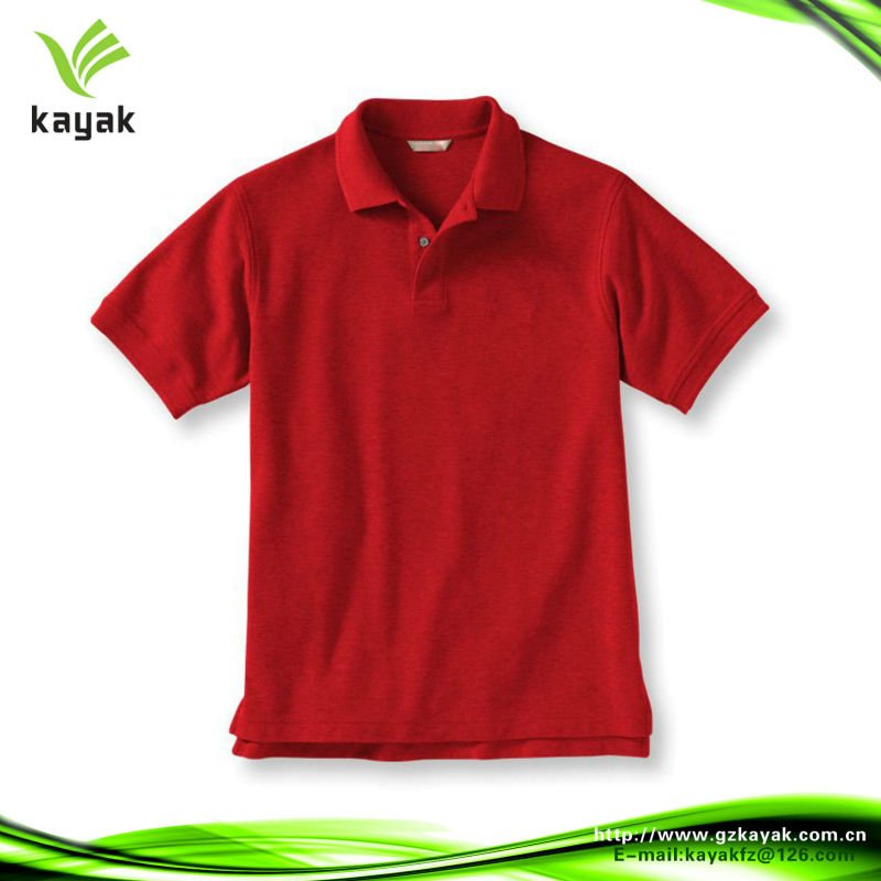 100%の人のための有機性綿の赤い色のポロのTシャツ-Tシャツ問屋・仕入れ・卸・卸売り