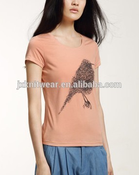 女性綿100％半袖ラウンドネック新しいパターンカスタムロゴt- シャツメーカー-Tシャツ問屋・仕入れ・卸・卸売り