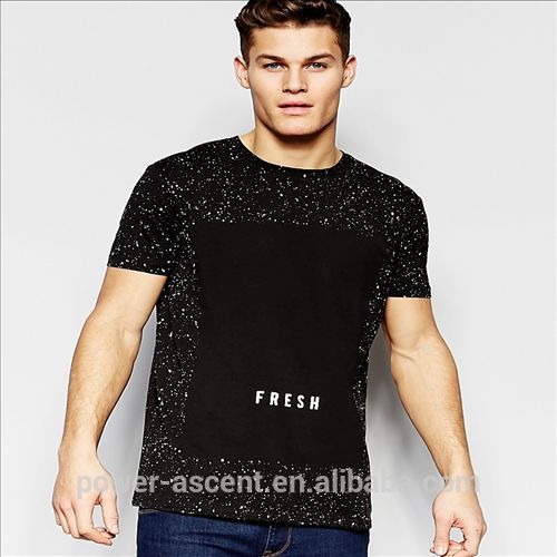 2016男性のクールブラックプラッタと新鮮なプリントtシャツ-Tシャツ問屋・仕入れ・卸・卸売り