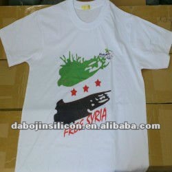 シリアの旗のTシャツの不足分の袖-Tシャツ問屋・仕入れ・卸・卸売り