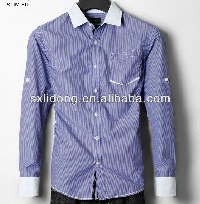 綿100％ファッションストライプドレスシャツ男性2013/シャツメーカー-紳士用シャツ問屋・仕入れ・卸・卸売り