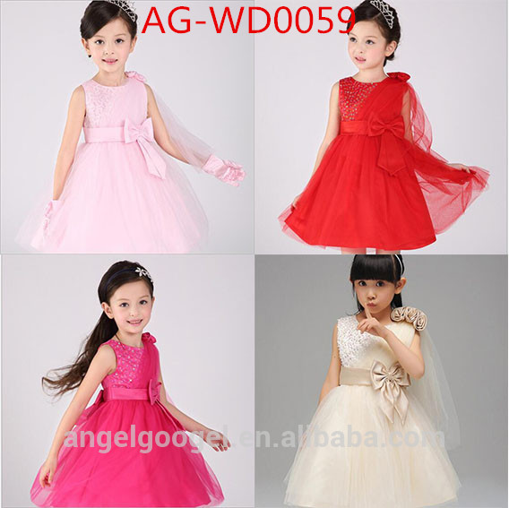 新しい到着赤ちゃん服女の子の綿フロックデザインウェディングドレスAG-WD0059-問屋・仕入れ・卸・卸売り