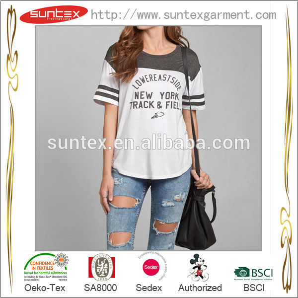 単純な印刷トップファッションレジャー美しい十代の女の子のtシャツ-Tシャツ問屋・仕入れ・卸・卸売り