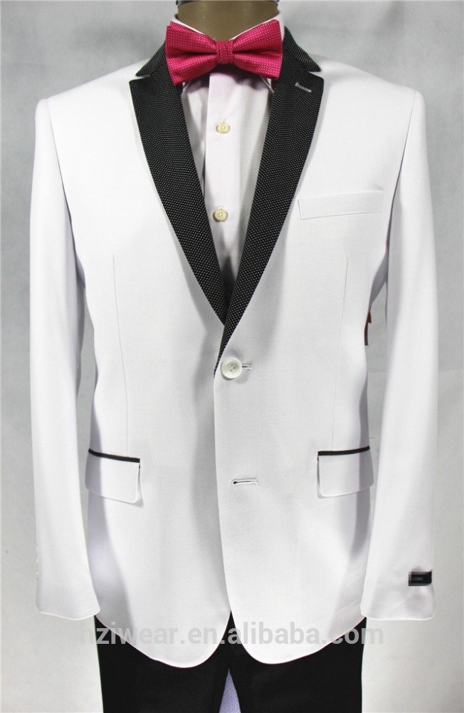 新しい2015スリムフィットのためのスーツタキシード男- 白いウェディングタキシード-スーツ、タキシード問屋・仕入れ・卸・卸売り