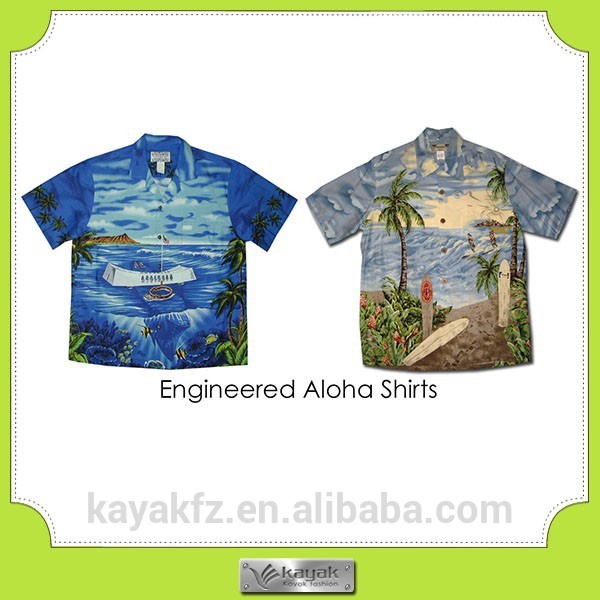 カスタム印刷された男性のキャンプハワイアンシャツのデザイン-プラスサイズシャツ、ブラウス問屋・仕入れ・卸・卸売り