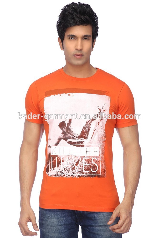 オレンジ色のtシャツ綿のtシャツメンズオリジナル2015熱い販売-Tシャツ問屋・仕入れ・卸・卸売り