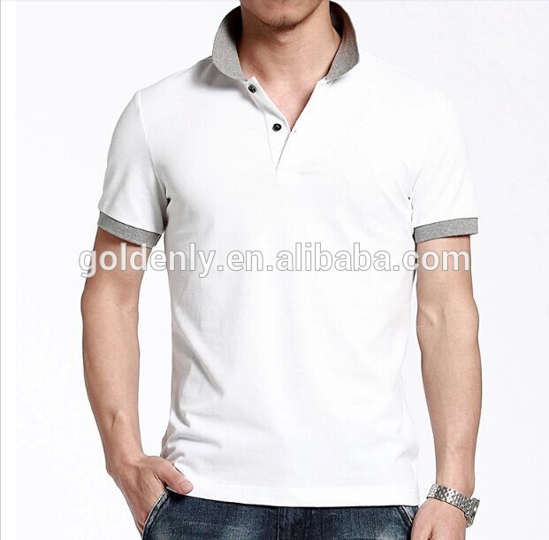 フラットニット襟tシャツのデザイン、 プレーンホワイトカラーポロシャツ、 200gジャージ綿100％半袖メンズtシャツ-Tシャツ問屋・仕入れ・卸・卸売り
