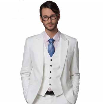 イタリアンスタイルのデザインで白のタキシードメンズ3ピーススーツ-スーツ、タキシード問屋・仕入れ・卸・卸売り