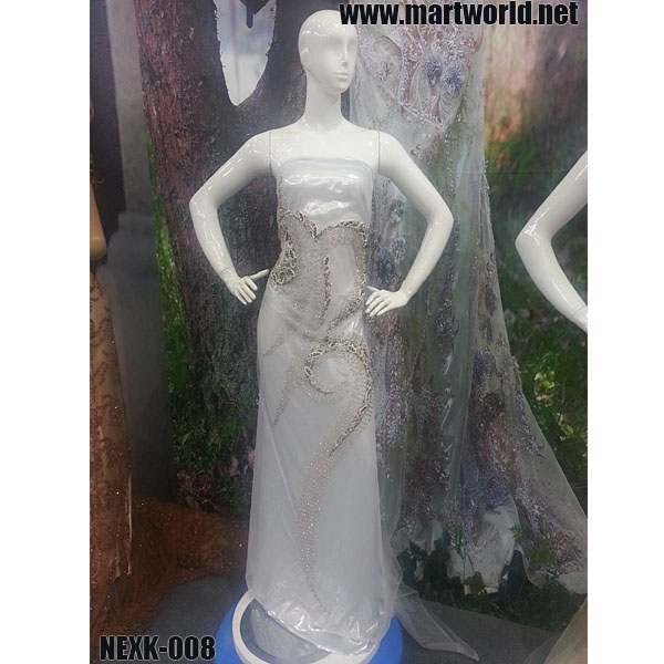 ホワイトラインストーンストラップレスのウェディングドレス女の子のためのデザイン( nexk- 008)-結婚式用母親ドレス問屋・仕入れ・卸・卸売り