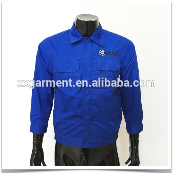 高品質100%コットンブルー長袖安全シャツ-プラスサイズシャツ、ブラウス問屋・仕入れ・卸・卸売り