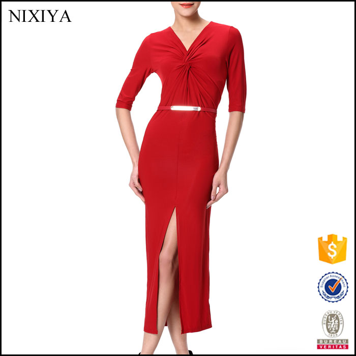 最新のデザインレディーパキスタン赤いドレスファッションロングドレスのための女性-カジュアルドレス問屋・仕入れ・卸・卸売り