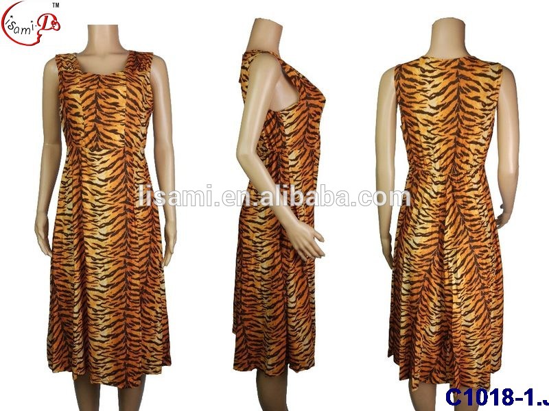 C1018 2016卸売アフリカドレスファッションnonsleeve dashikiヒョウ柄アフリカスタイルのドレス-カジュアルドレス問屋・仕入れ・卸・卸売り