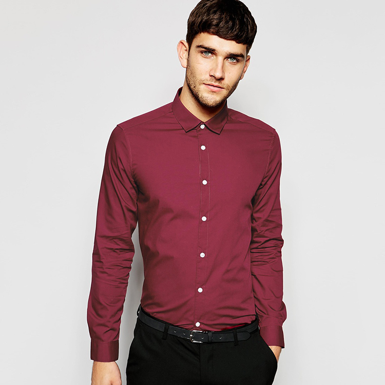 スリム フィット · マン赤シャツ で長い袖、 最新の正式な シャツ の デザイン-プラスサイズシャツ、ブラウス問屋・仕入れ・卸・卸売り