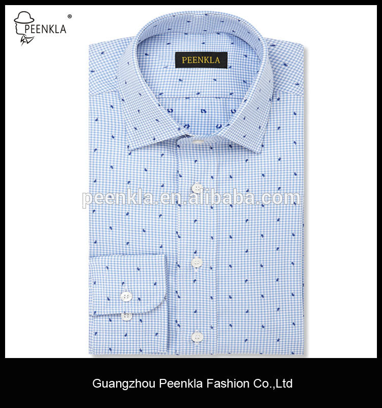 2016最新の ファッション デザイン ペイズリー ドビー チェック男性カミーサ-プラスサイズシャツ、ブラウス問屋・仕入れ・卸・卸売り