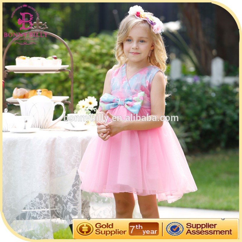 ファンシーフラワーネットドレス女の子のための5歳、赤ちゃんフロックドレス用パーティー-フラワーガールドレス問屋・仕入れ・卸・卸売り