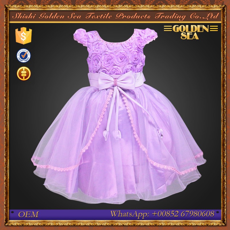 ユニークなデザインエレガントな紫正式なフラワーガールのドレス-フラワーガールドレス問屋・仕入れ・卸・卸売り