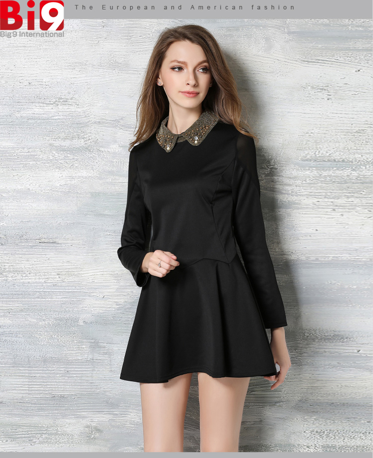 女性服2016長袖黒の セクシー な luxary ファッション女性ドレス-問屋・仕入れ・卸・卸売り