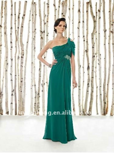 Asymetricalストラップボディスクリスタルウエストライン半袖花嫁介添人dressFYH-MQ10-ブライドメイドドレス問屋・仕入れ・卸・卸売り