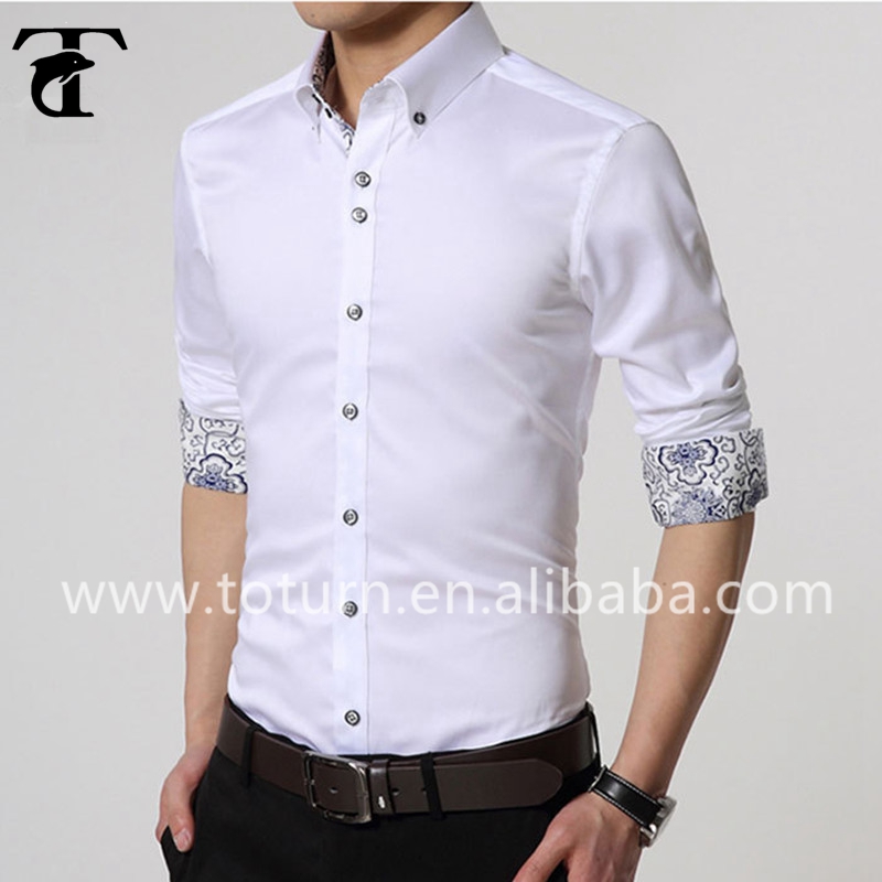 最新のホワイトフォーマルシャツantiwrinklingのデザイン男性のためのユニークなドレスシャツ-プラスサイズシャツ、ブラウス問屋・仕入れ・卸・卸売り