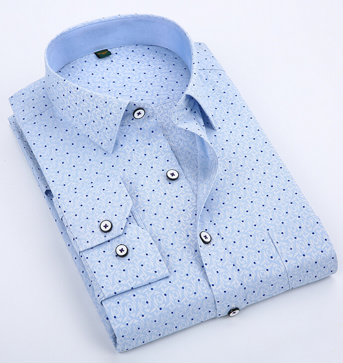2016最新デザイン長袖ドットブルーブランクtシャツのための男性-紳士用シャツ問屋・仕入れ・卸・卸売り