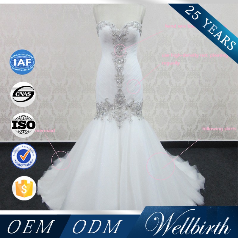 2013 エレガントホワイト人魚ブリンブリン の ウェディング ドレス-結婚式用母親ドレス問屋・仕入れ・卸・卸売り