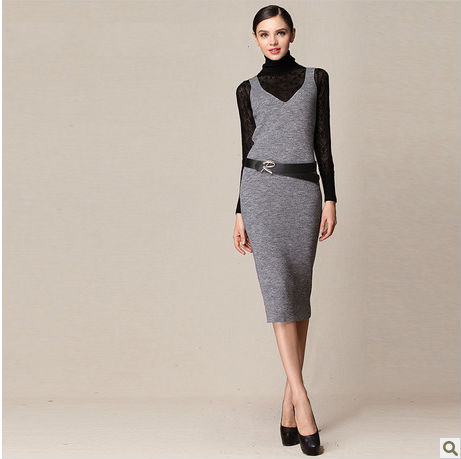 韓国の秋ファッションスリム2013セータードレス-カジュアルドレス問屋・仕入れ・卸・卸売り