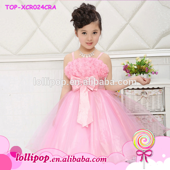 2016 ファッション女の子美しい子供フラワー ガール の ドレス ピンク の王女赤ちゃん の女の子の ウェディング ドレス-問屋・仕入れ・卸・卸売り