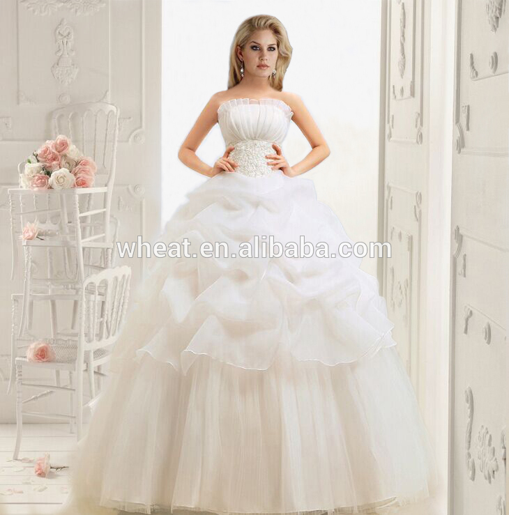 美しい白い花嫁の服/多くのサイズ花嫁のウェディングドレス-プラスサイズドレス、スカート問屋・仕入れ・卸・卸売り