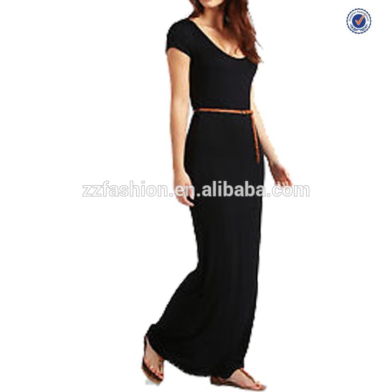 oem夏のマキシドレスの袖黒綿レディーストップデザイン-プラスサイズドレス、スカート問屋・仕入れ・卸・卸売り