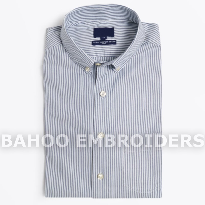 ポプリンチェックsripeシャツ-ライトグレー色|ドレスシャツ-紳士用シャツ問屋・仕入れ・卸・卸売り