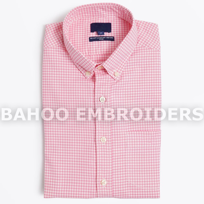 ティーオフコンフォートギンガムシャツ-口紅色|ドレスシャツ-紳士用シャツ問屋・仕入れ・卸・卸売り