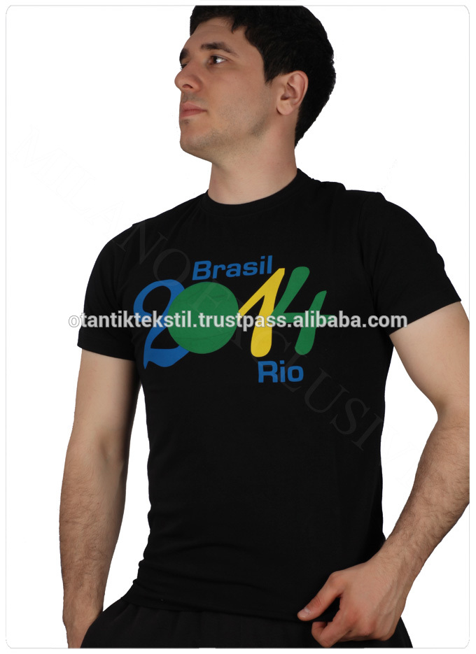 黒、ブラジル語カップtシャツストライプt-shirtdesignコトンtシャツ、ファッションtシャツ-紳士用シャツ問屋・仕入れ・卸・卸売り