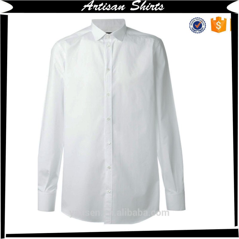 丸みを帯びた白シャツとハムのためのプレーンシャツの男卸売-紳士用シャツ問屋・仕入れ・卸・卸売り