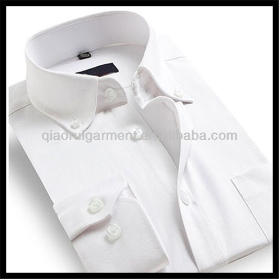 メンズ豪華な長い袖の白い綿のしわ自由なドレスシャツ-紳士用シャツ問屋・仕入れ・卸・卸売り