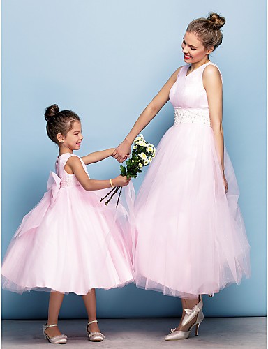 ママと赤ちゃんのピンクの女性のマキシドレスオーガンザのウェディングドレスの女性の花嫁-プラスサイズドレス、スカート問屋・仕入れ・卸・卸売り